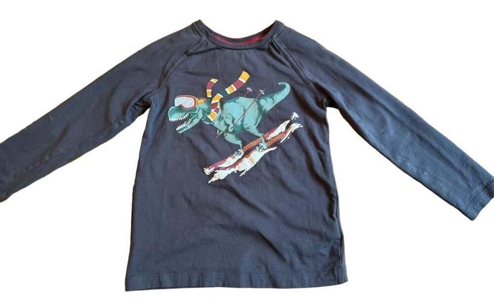 Tommy Bahama Skiing Dinosaur Long Sleeve Shirt Size 5T b1549